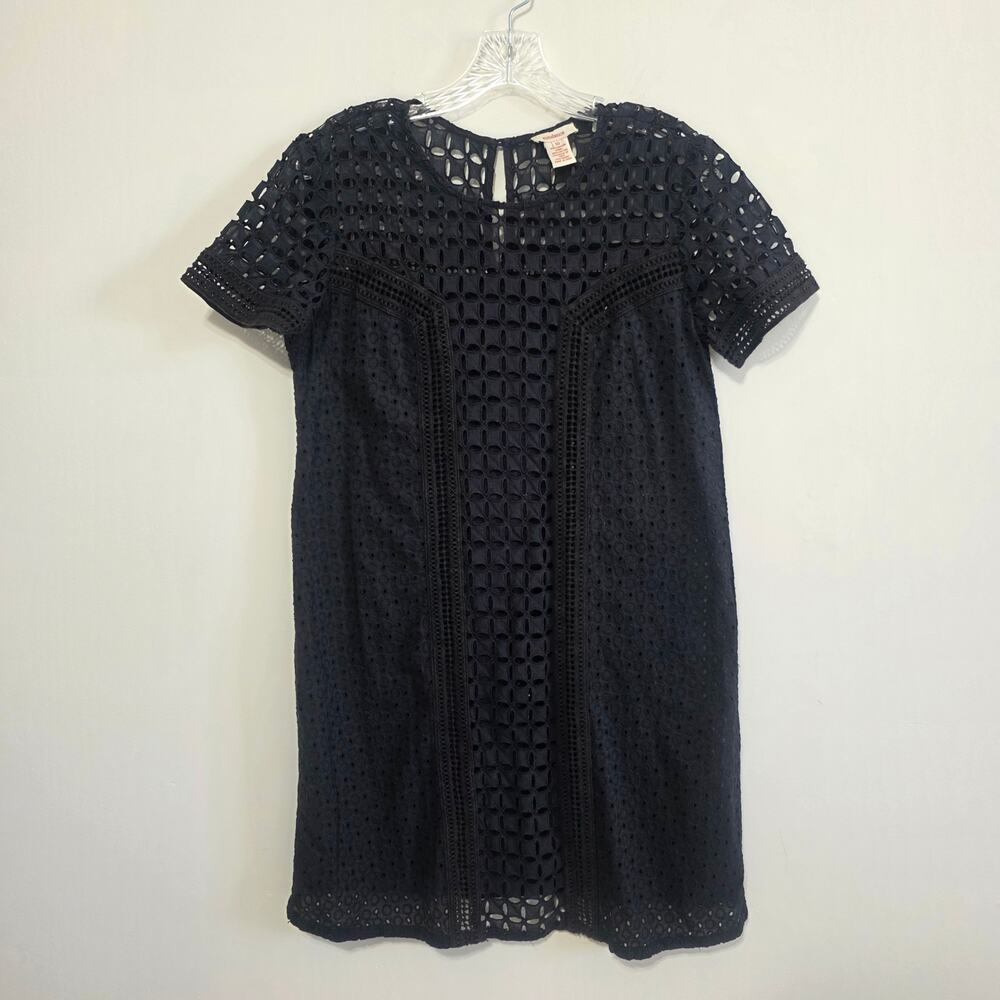 Sundance Womens Eyelet Essence Black Dress Boho Whimsigoth Festival Size 10